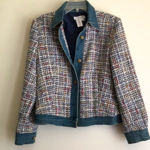 Comfortable Coldwater Creek Tweed Denim Jacket